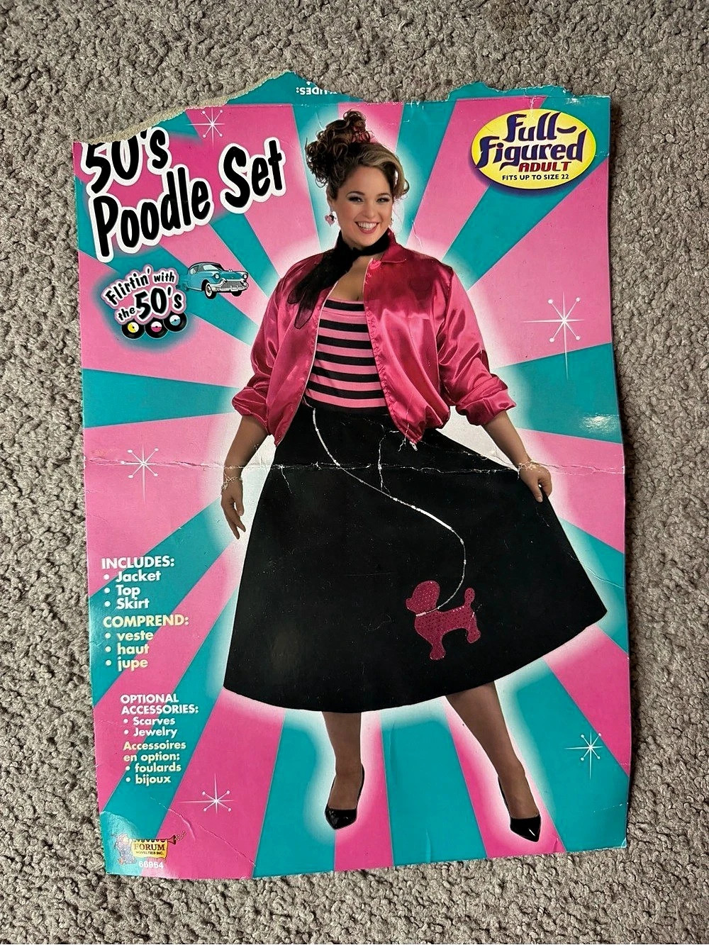 Forum Novelties 50's Poodle Set Costume Pink & Black